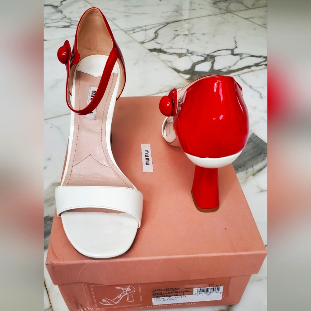 Miu Miu - 10.5 -Colorblock Pattern Patent Leather… - image 4